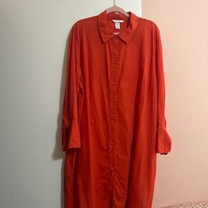 H&M orange shirt dress, size XL